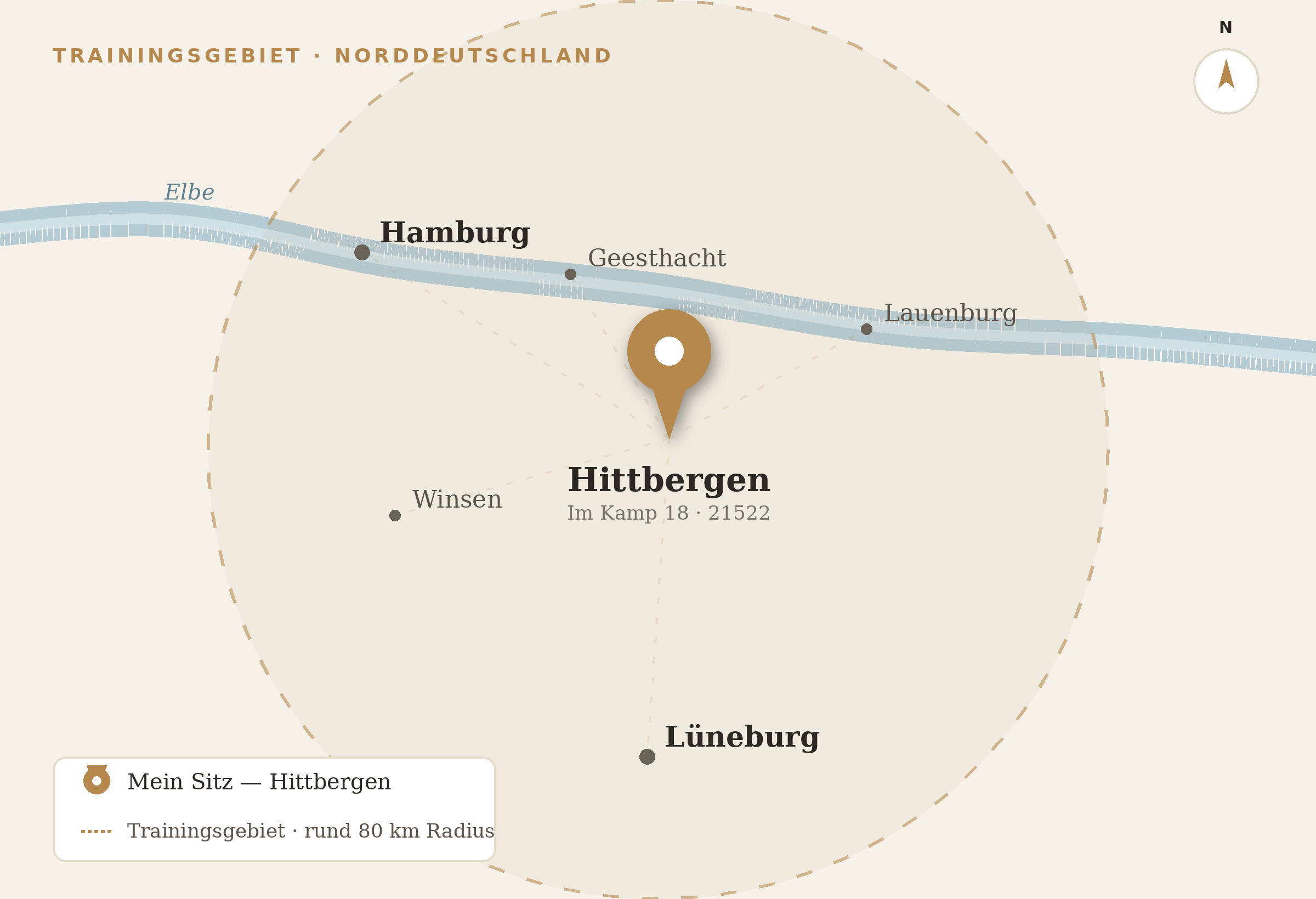 Standort Trail Akademie Nord – Mantrailing in Hittbergen, Trainingsgebiet rund 80 km zwischen Hamburg und Lüneburg